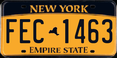 NY license plate FEC1463