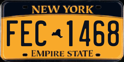 NY license plate FEC1468