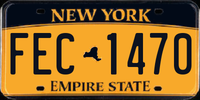 NY license plate FEC1470