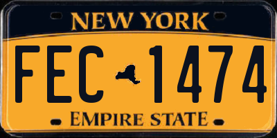 NY license plate FEC1474