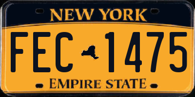 NY license plate FEC1475