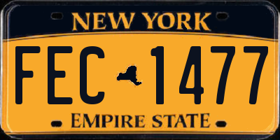 NY license plate FEC1477