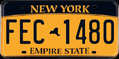 NY license plate FEC1480