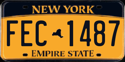 NY license plate FEC1487