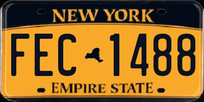 NY license plate FEC1488