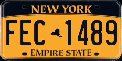NY license plate FEC1489