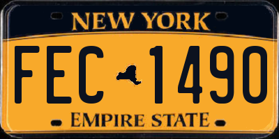 NY license plate FEC1490