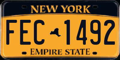 NY license plate FEC1492