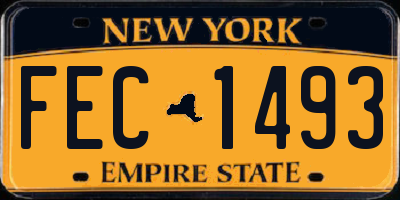 NY license plate FEC1493