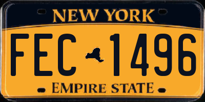 NY license plate FEC1496
