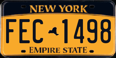 NY license plate FEC1498