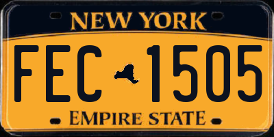 NY license plate FEC1505
