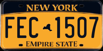 NY license plate FEC1507
