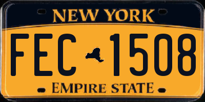 NY license plate FEC1508