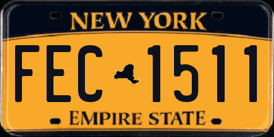 NY license plate FEC1511
