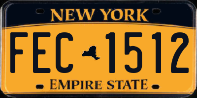 NY license plate FEC1512