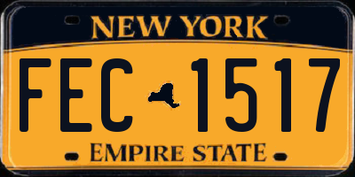 NY license plate FEC1517
