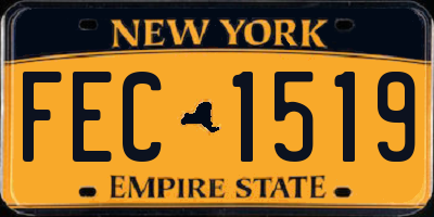 NY license plate FEC1519
