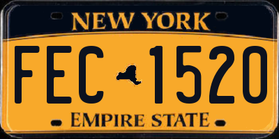 NY license plate FEC1520