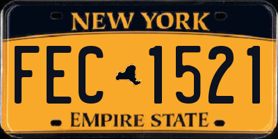 NY license plate FEC1521