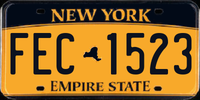NY license plate FEC1523