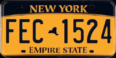 NY license plate FEC1524