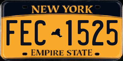 NY license plate FEC1525