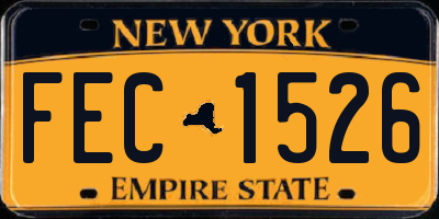 NY license plate FEC1526