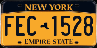 NY license plate FEC1528