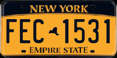 NY license plate FEC1531