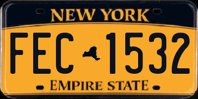 NY license plate FEC1532