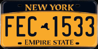 NY license plate FEC1533