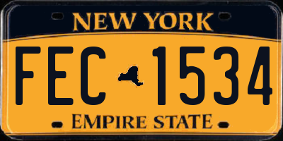 NY license plate FEC1534