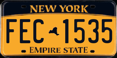 NY license plate FEC1535