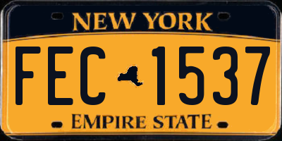 NY license plate FEC1537