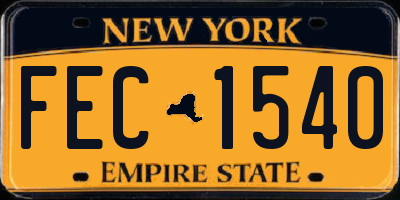 NY license plate FEC1540