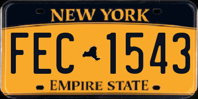 NY license plate FEC1543