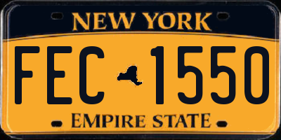 NY license plate FEC1550