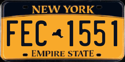 NY license plate FEC1551