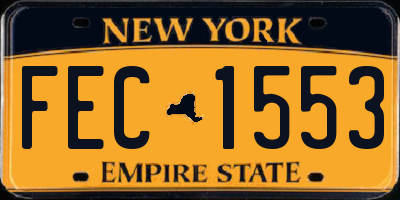 NY license plate FEC1553