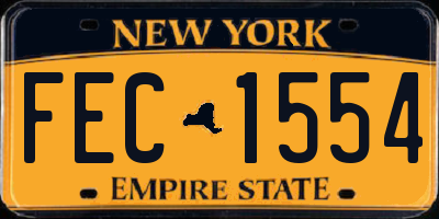 NY license plate FEC1554