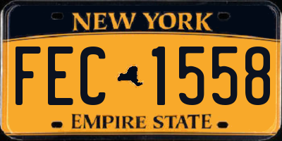 NY license plate FEC1558