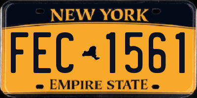 NY license plate FEC1561