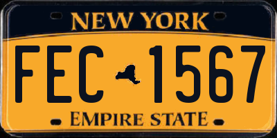 NY license plate FEC1567