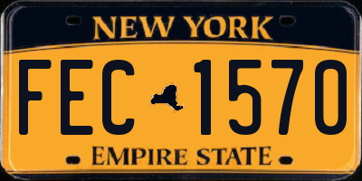 NY license plate FEC1570