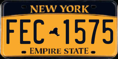 NY license plate FEC1575