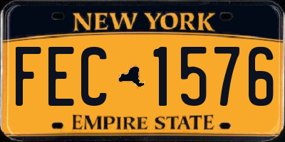 NY license plate FEC1576