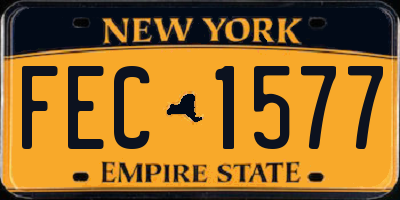 NY license plate FEC1577