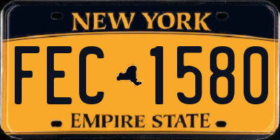 NY license plate FEC1580