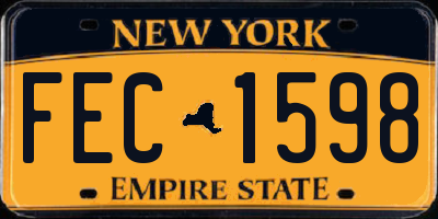 NY license plate FEC1598